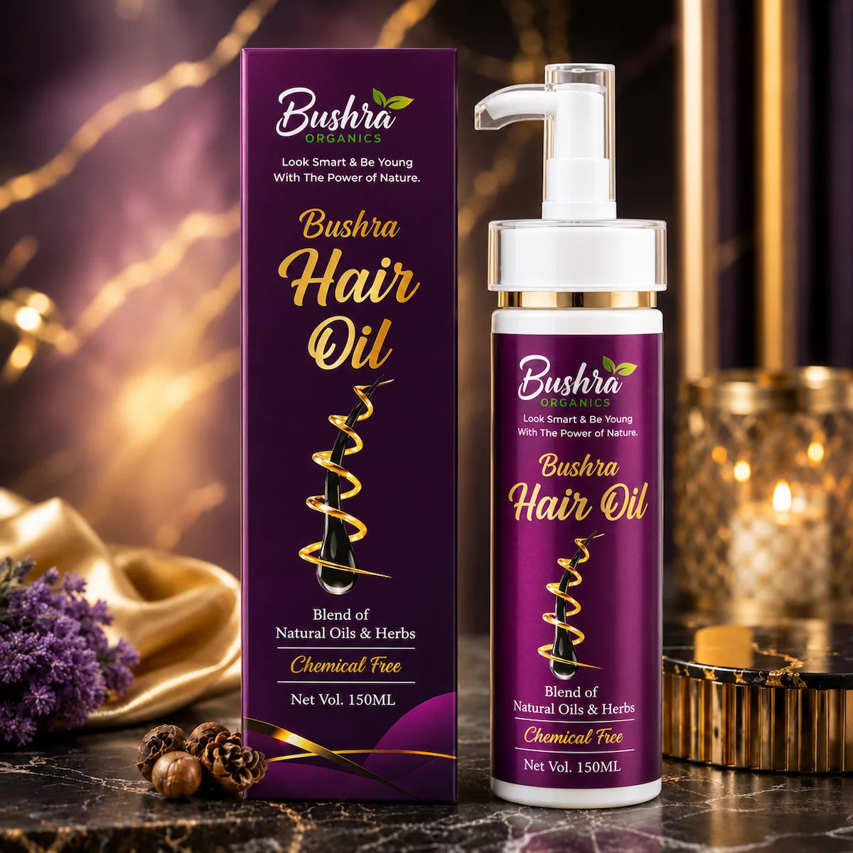 Natural Hair Growth Oil for Strong, Shiny Hair – Bushra Organics