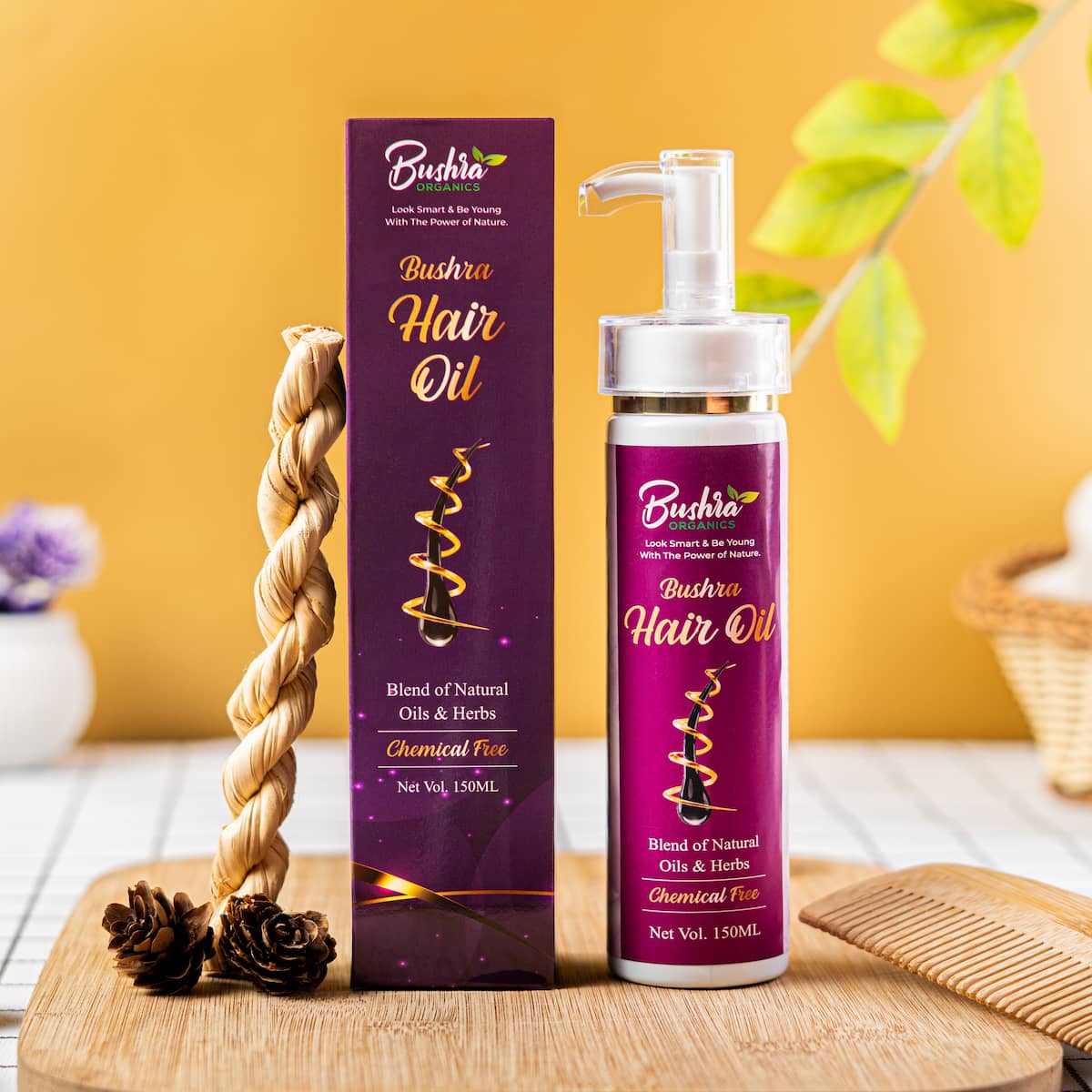 Natural Hair Growth Oil for Strong, Shiny Hair – Bushra Organics