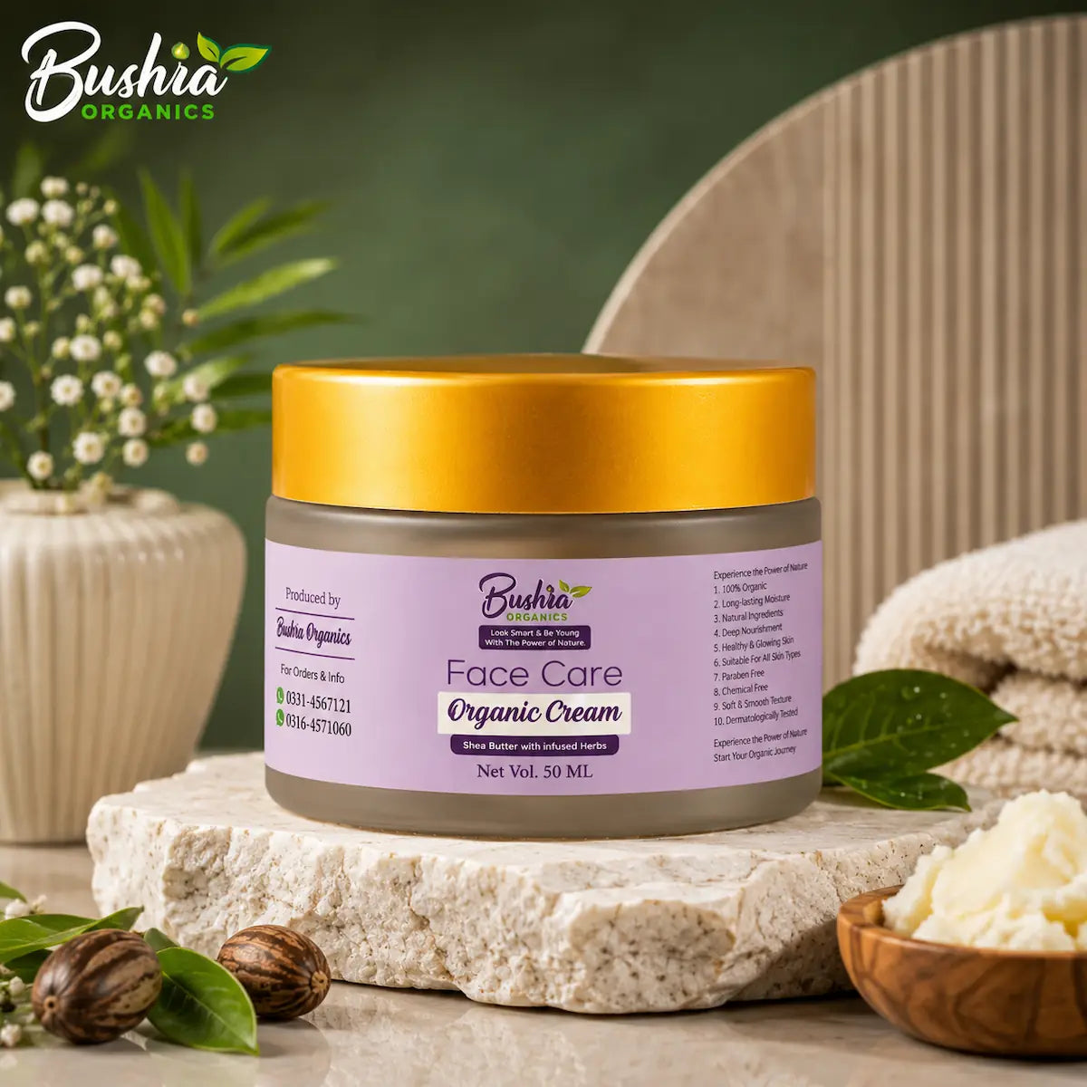 Skin Whitening & Brightening Face Cream – Bushra Organics
